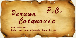 Peruna Čolanović vizit kartica